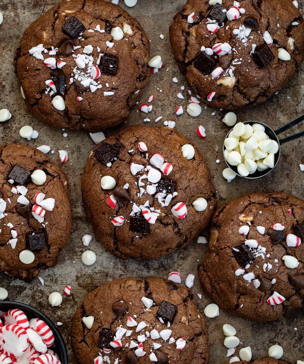 Triple Chocolate Peppermint Cookies