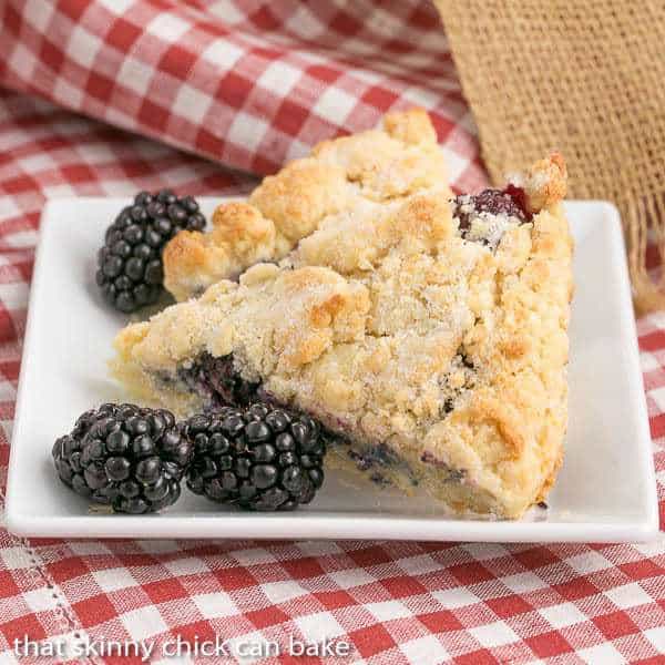Fresh Blackberry Scones made with Cream