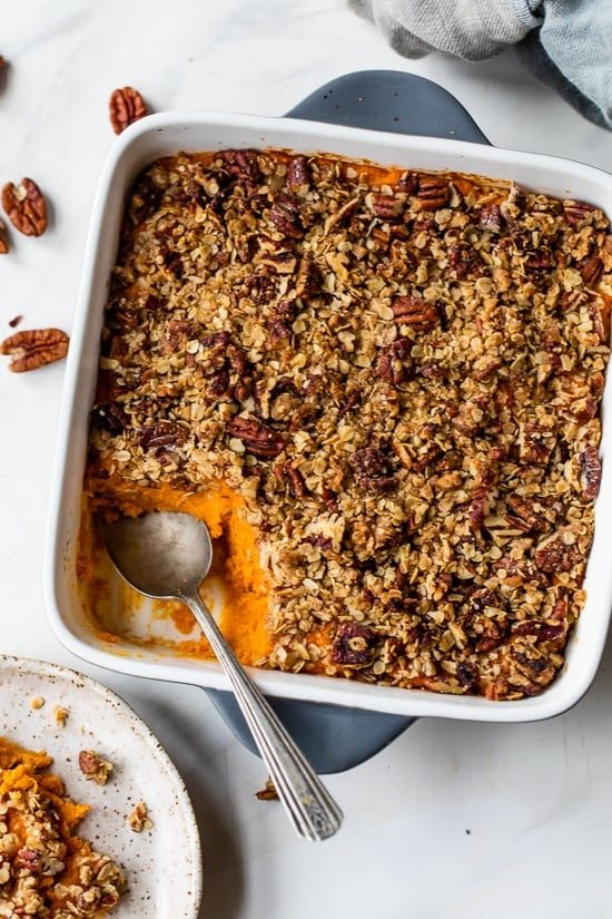 Sweet Potato Casserole with Crunchy Praline Topping Steals the Show