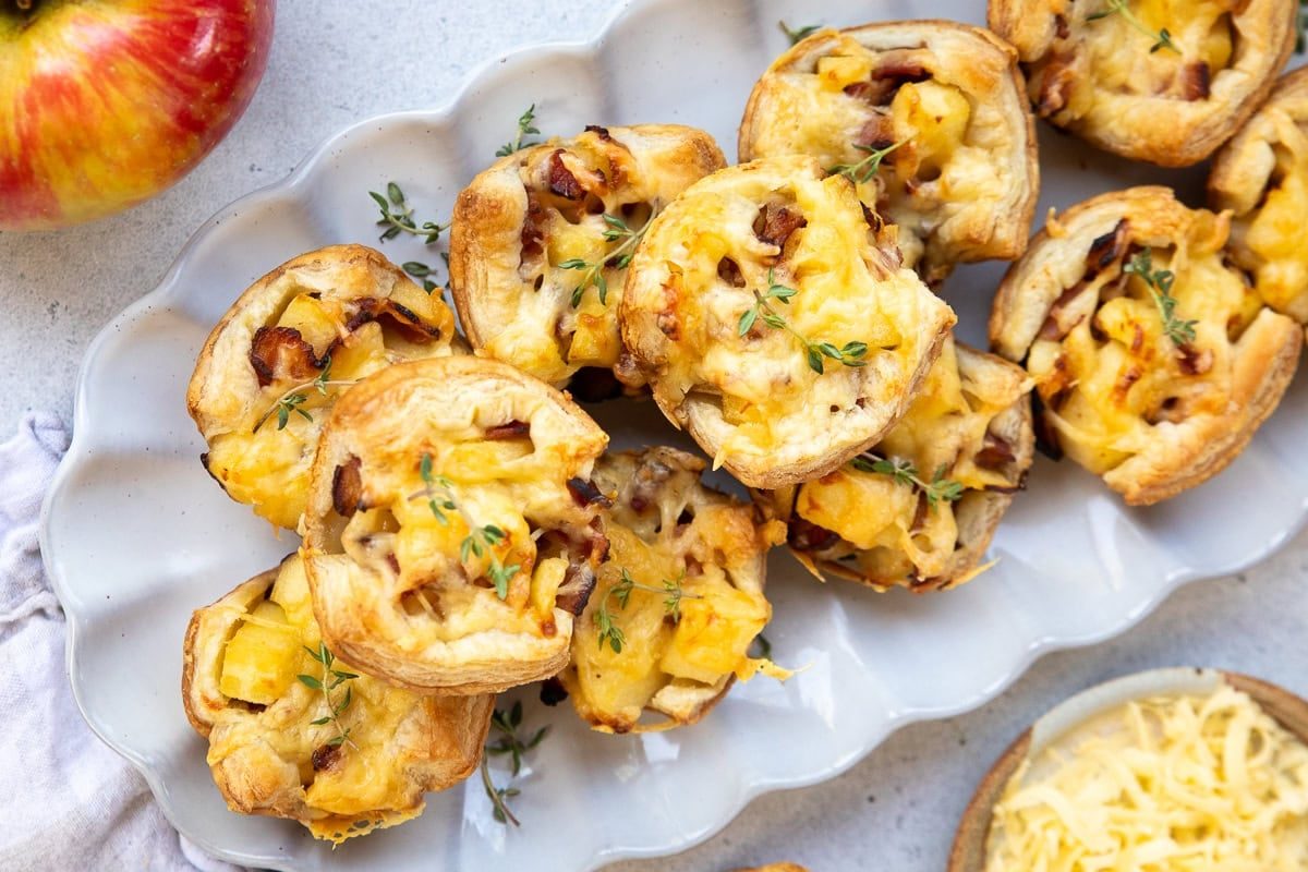 Easy Puff Pastry Apple and Bacon Bites (Savory Fall Appetizer!)