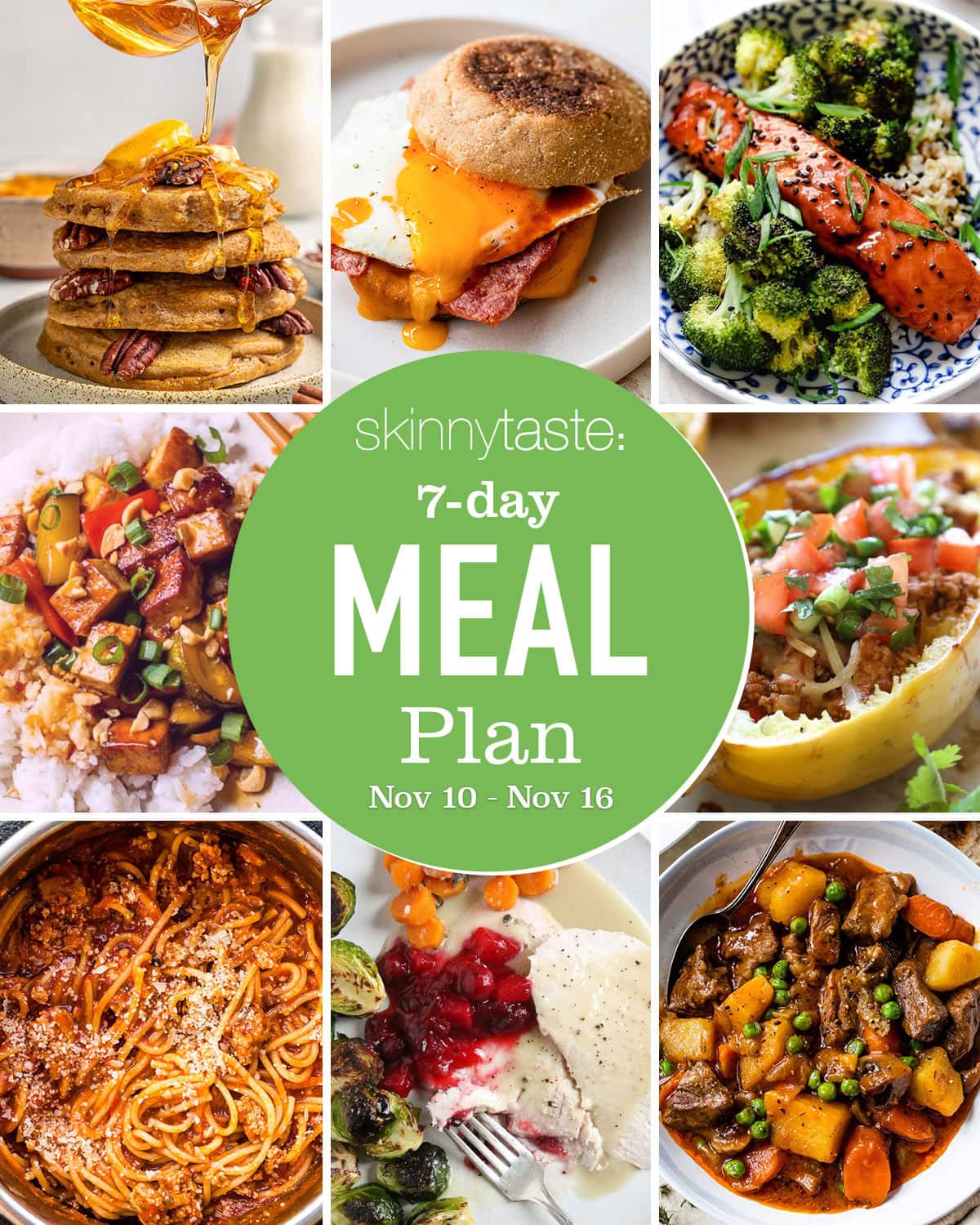 Free 7 Day Healthy Meal Plan (Nov. 10-16)