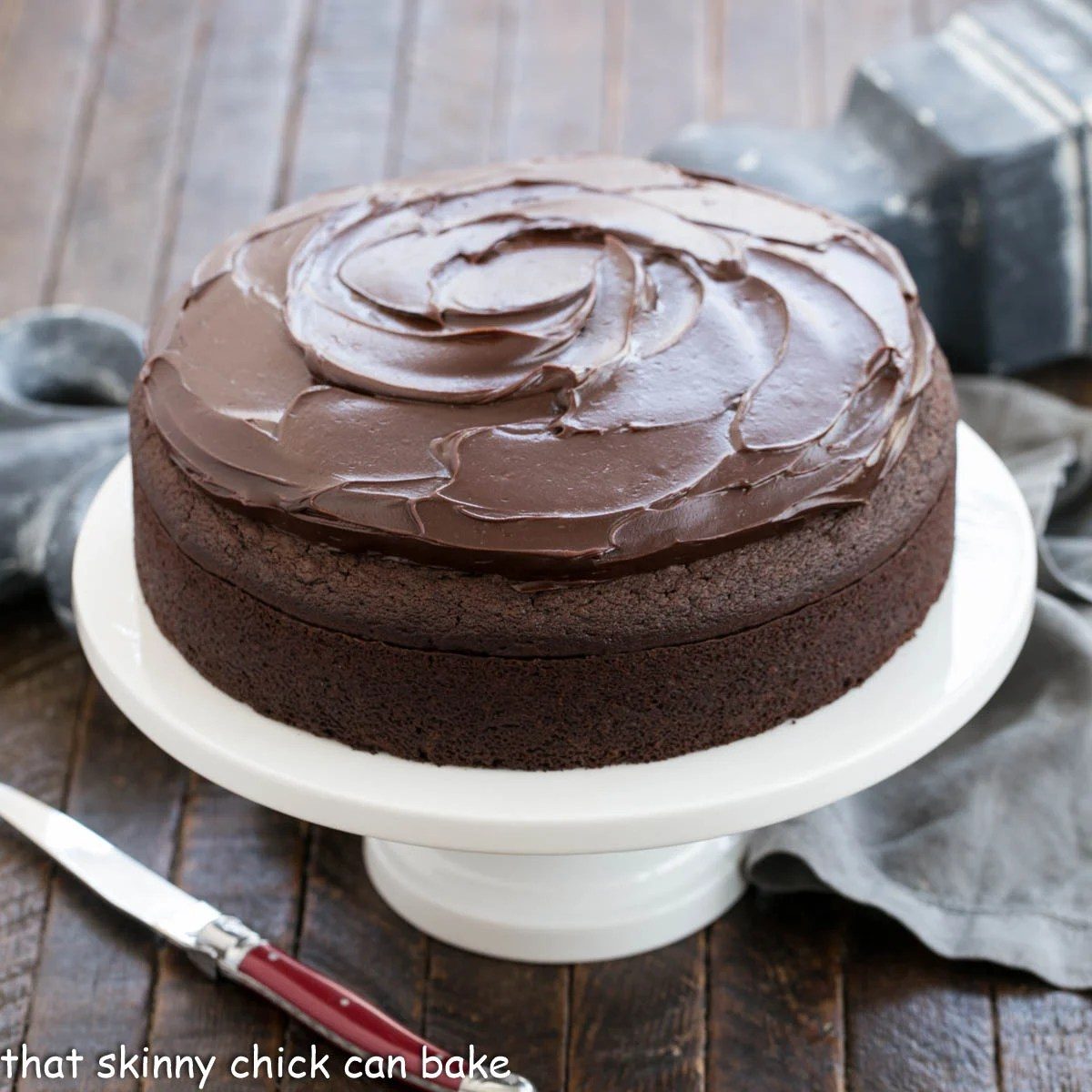 Simple Chocolate Cake Recipe - With Ganache! - That Skinny Chick Can Bake